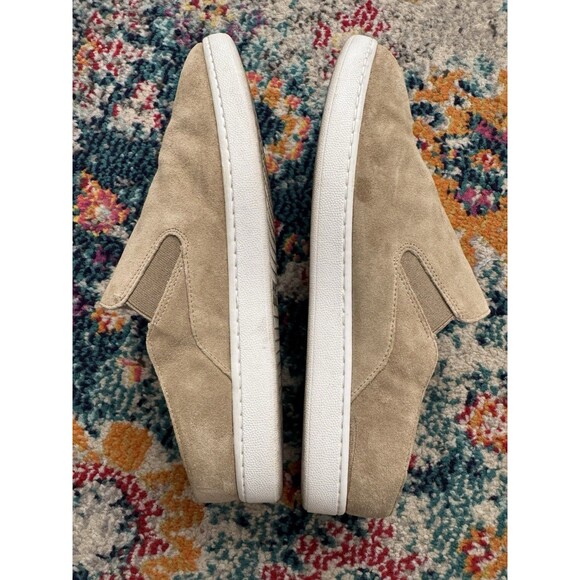 Vince Verrell Backless Shearling Lined Sneakers Taupe Suede Leather Size 9.5M - Picture 3 of 8